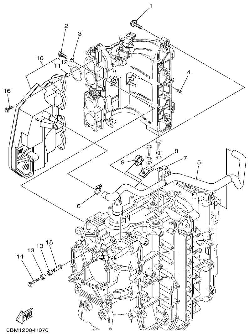 Yamaha F150BET, FL150BET INTAKE 1 parts diagram